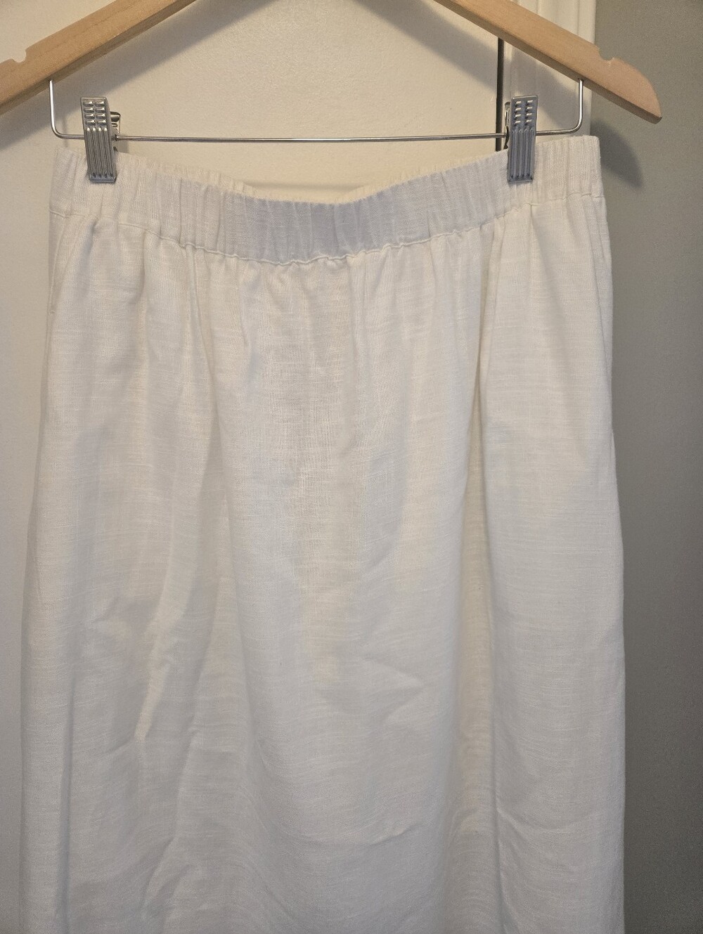 Melanie Lyne Scalloped Hem Maxi Skirt Size 10 Porcelain (White) Linen Blend - Picture 7 of 13